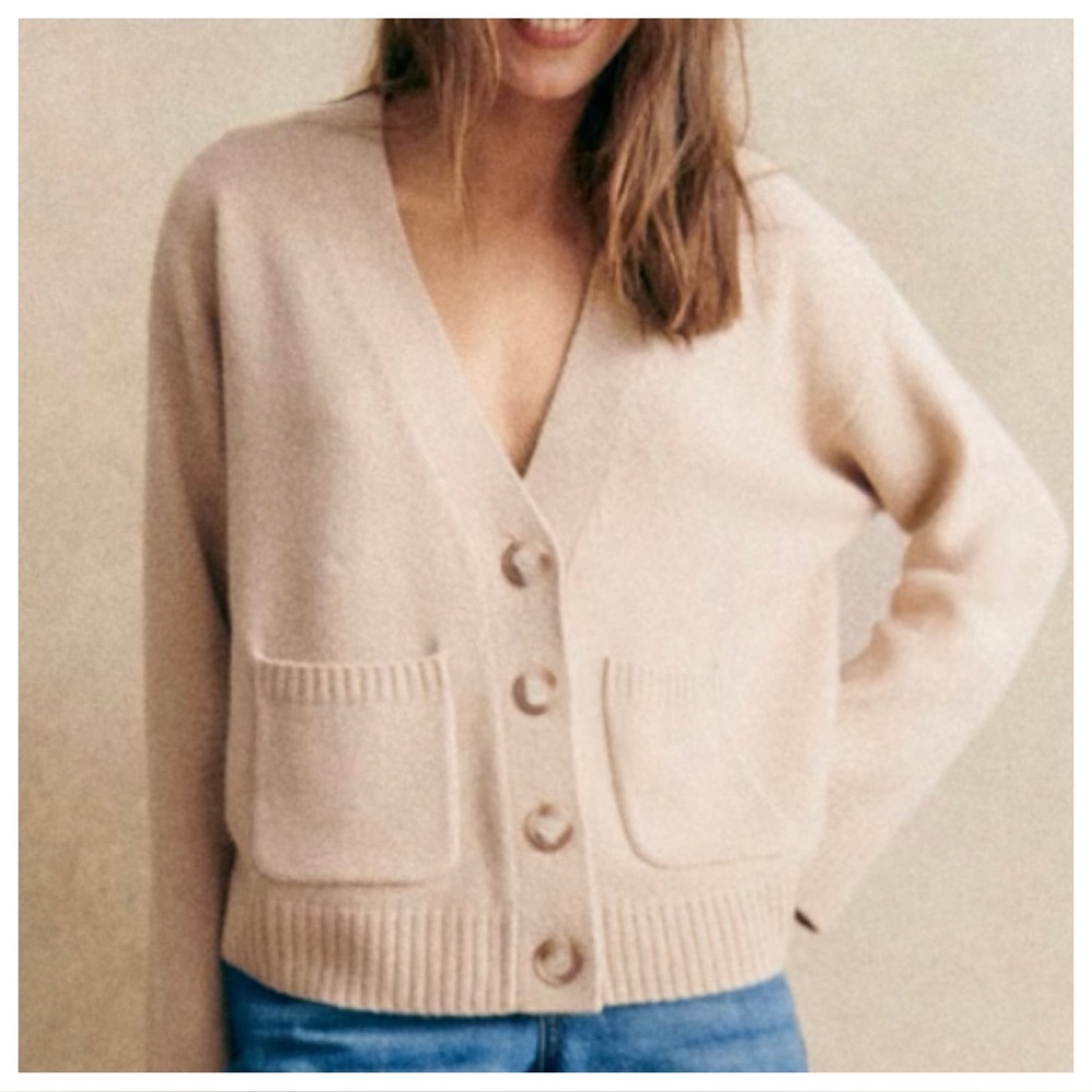 Sezane Jady Cardigan Natural - Size XL. NWT